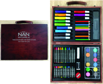 Bộ bút sáp màu đa năng hộp gỗ